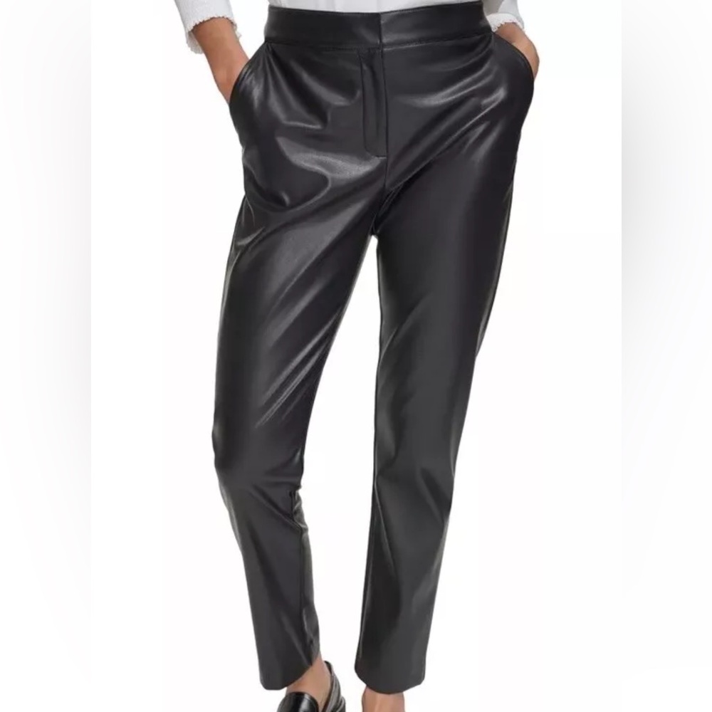 Calvin Klein Faux-Leather Pants Slim
